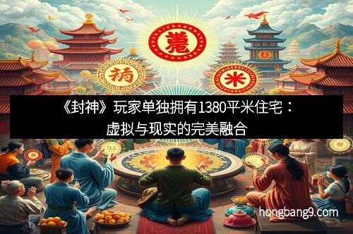 《封神》玩家单独拥有1380平米住宅：虚拟与现实的完美融合